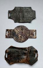 3 RIJWIELBELASTINGPLAATJES, Antiek en Kunst, Antiek | Koper en Brons, Verzenden, Brons