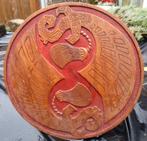 ~1930 Art Deco hand gesneden houten plaat. Ned Indie?, Antiek en Kunst, Ophalen of Verzenden