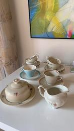 Diverse antieke kop en schotels botervloot en melkkan, Antiek en Kunst, Ophalen of Verzenden