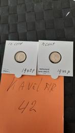 10 cent wilhelmima 1942 p 1943p kavel 42, Verzenden, Koningin Wilhelmina, 10 cent, Zilver