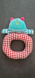 Stoffen rammelaar blauw popje en rood-wit geblokte ring ZGAN, Ophalen of Verzenden, Zo goed als nieuw, Overige typen