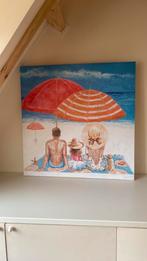 Schilderij (print) strand beach family, Ophalen of Verzenden