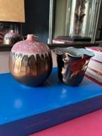 Des pots vaas brons 2 stuks, Overige kleuren, Aardewerk of Porselein, Ophalen of Verzenden, Zo goed als nieuw