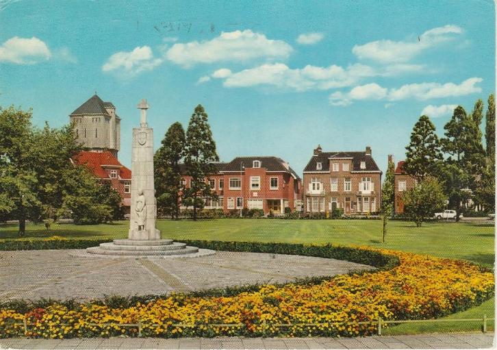 ALMELO Dronkelaarplein Monument (Rechte Rand), Verzamelen, Ansichtkaarten | Nederland, Gelopen, Overijssel, 1960 tot 1980, Verzenden
