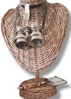 Antique toneel kijker & rivièra maison rustic rattan buste, Ophalen of Verzenden
