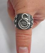 Zilveren heren ring voetbalclub galatasaray maat 19 nr.2232, Verzenden, 19 tot 20, Heer, Zo goed als nieuw