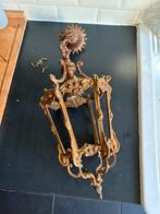 Oude metalen hanglamp brons, Antiek en Kunst, Antiek | Lampen, Ophalen of Verzenden