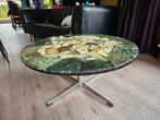 Vintage natuurstenen salontafel, Huis en Inrichting, Tafels | Salontafels, 50 tot 100 cm, Minder dan 50 cm, Rond, Gebruikt