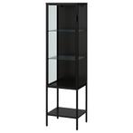 Ikea Rudsta vitrinekast zwart, Huis en Inrichting, Kasten | Vitrinekasten, Ophalen, Minder dan 50 cm, Zo goed als nieuw, 150 tot 200 cm