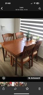 Mooie houten eethoek/ uitschuifbaar, Huis en Inrichting, Tafels | Eettafels, Zo goed als nieuw, Vijf personen of meer, Rechthoekig