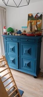 Oude Blauwe Kast - Sterk & Ruim, Ophalen of Verzenden, Gebruikt, 50 tot 75 cm, 100 tot 150 cm
