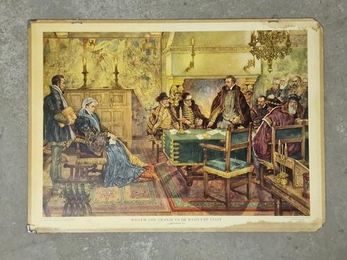 Willem van Oranje in de Raad van State, 31 december 1564, Antiek en Kunst, Antiek | Schoolplaten, Geschiedenis, Ophalen
