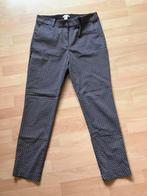 H&M katoenen broek met stretch zwart/witte print mt 40 izgs, Maat 38/40 (M), H&M, Zwart, Ophalen of Verzenden