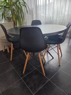Eettafel met 4 stoelen, Huis en Inrichting, Tafels | Eettafels, 100 tot 150 cm, Rond, Zo goed als nieuw, 50 tot 100 cm