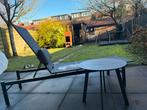 Tuinset met tafel en chaise longue, Tuin en Terras, Ligbedden, Ophalen, Gebruikt, Metaal, Verstelbaar
