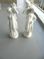 2 jugendstil art deco bisquit beelden, Antiek en Kunst, Antiek | Keramiek en Aardewerk, Ophalen of Verzenden