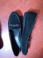 Zwarte suède leer instappers voor dames, maat 39, Ophalen, Instappers, Zwart, Bata