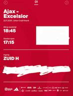 1x F-Side kaart | Ajax - Excelsior, Tickets en Kaartjes, Losse kaart, Eén persoon, November