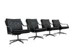 4 Knoll conferentie stoelen / fauteuils design jaren 80 leer, Ophalen, Leer, Vier, Gebruikt