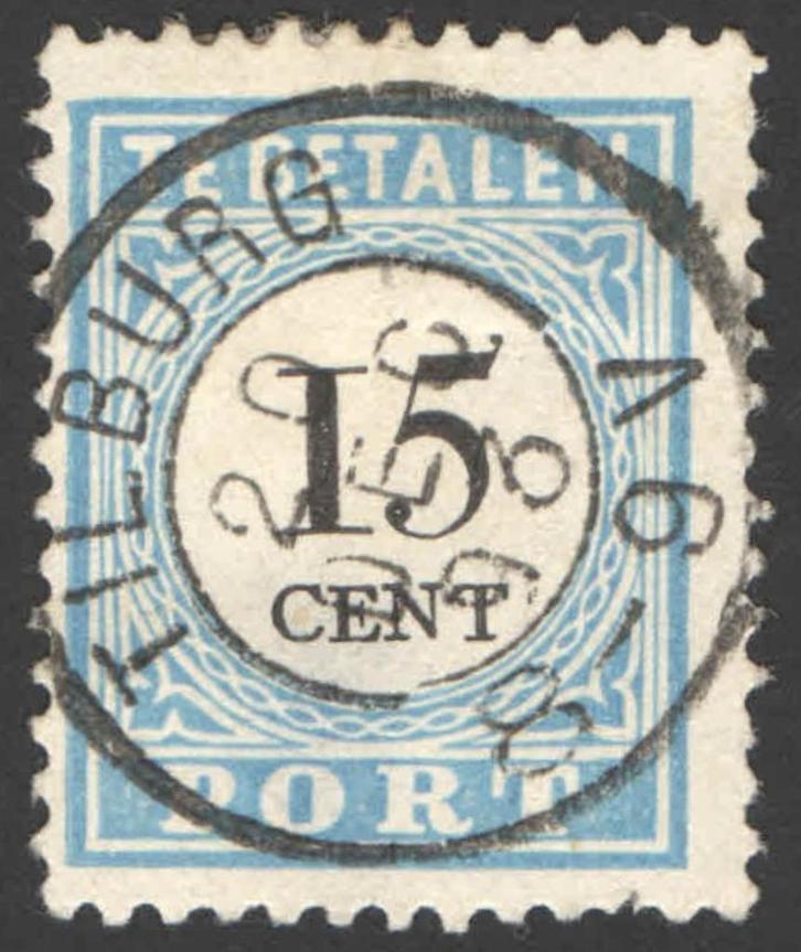 Nederland Port 9 gestempeld Kleinrondstempel Tilburg, Postzegels en Munten, Postzegels | Nederland, Gestempeld, T/m 1940, Ophalen of Verzenden