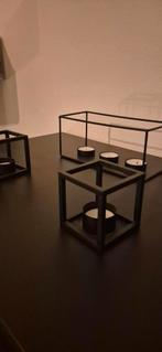 kaars houders, Huis en Inrichting, Woonaccessoires | Kandelaars en Kaarsen, Overige materialen, Gebruikt, Zwart, Ophalen of Verzenden