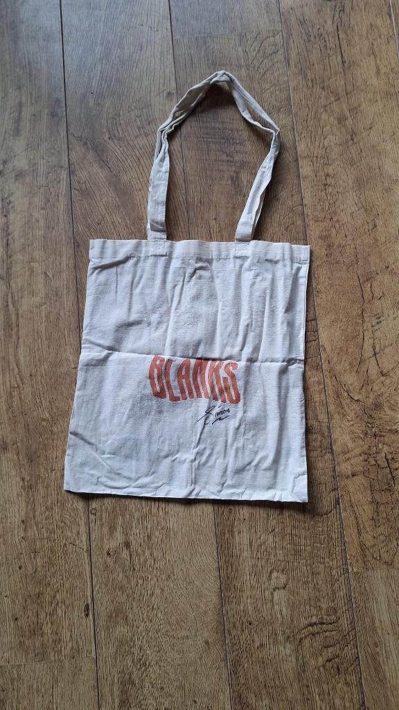 Gesigneerde totebag Blanks (Simon de Wit), Verzamelen, Muziek, Artiesten en Beroemdheden, Nieuw, Gebruiksvoorwerp, Gesigneerd