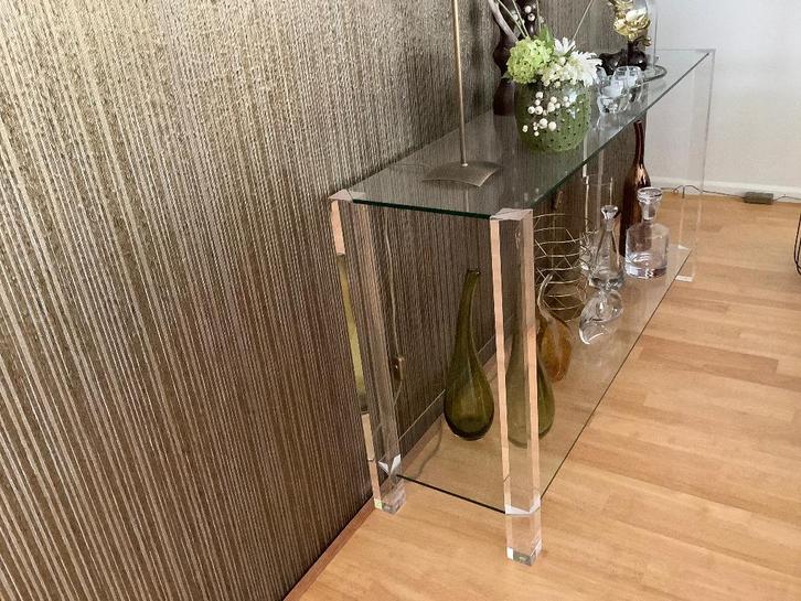 Sidetable glas Bor-Design The Hague, Huis en Inrichting, Tafels | Sidetables, Zo goed als nieuw, 25 tot 50 cm, 100 tot 150 cm