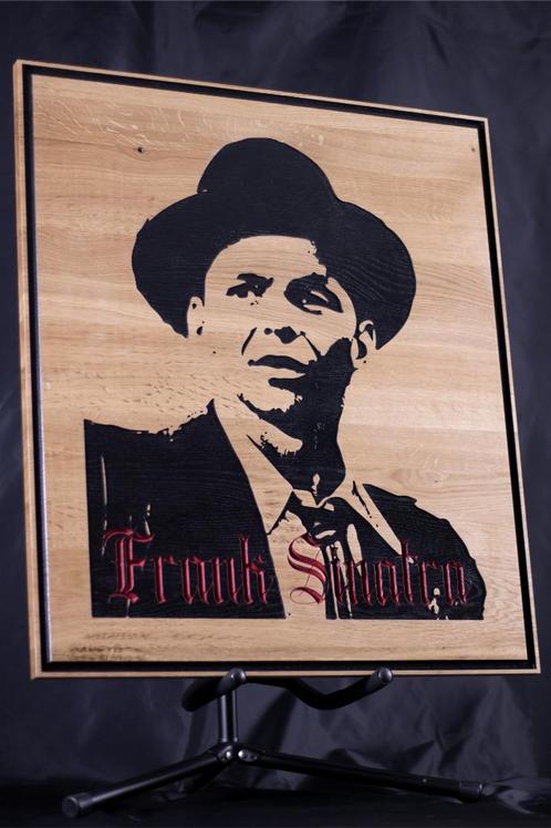 Frank Sinatra | Schilderij | Gefreesd in Eiken, Antiek en Kunst, Kunst | Schilderijen | Modern, Verzenden