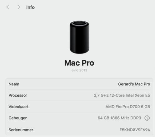 Apple Mac Pro 6.1 2013 12 Core 64GB RAM, Computers en Software, Apple Desktops, Zo goed als nieuw, Mac Pro, SSD, 2 tot 3 Ghz, 64 GB of meer