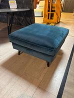 Hocker voetenbank nieuw velvet blauw afgeprijsd, Ophalen, 125 cm of meer, Nieuw, Stof