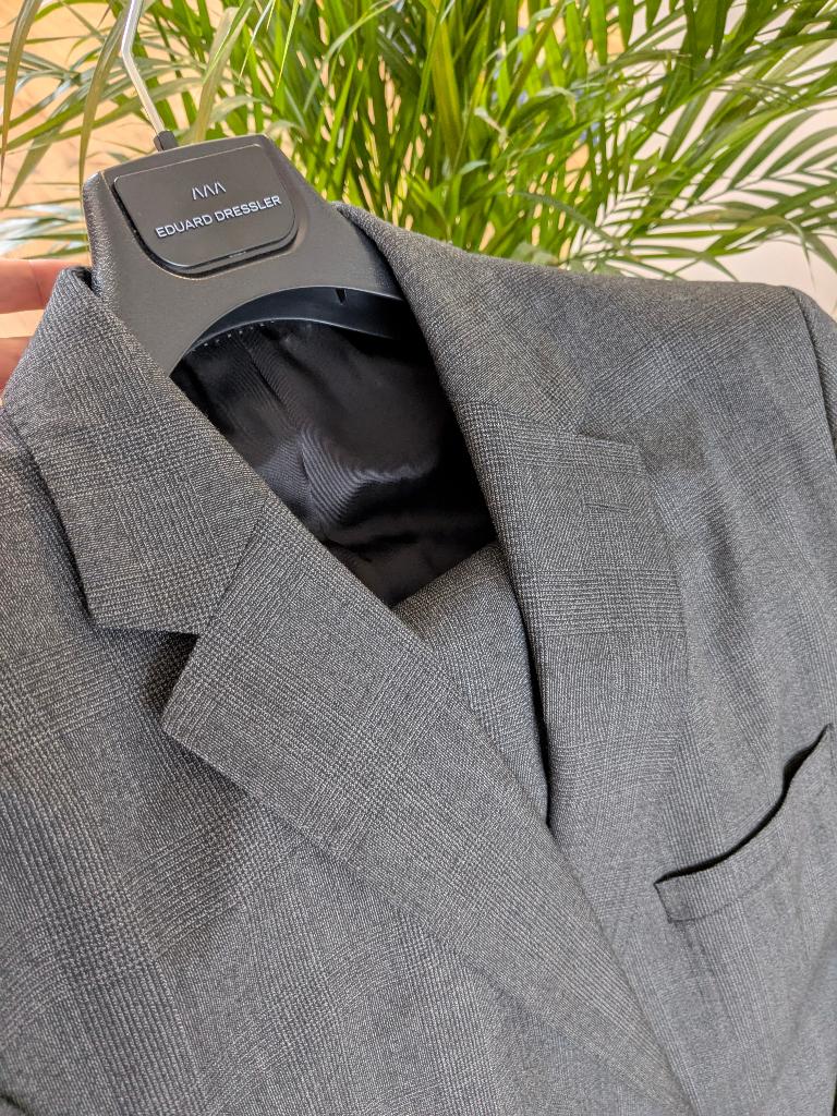 Eduard Dressler grijs kostuum pak (XXL) - colbert broek das, Eduard Dressler, Overige maten, Ophalen of Verzenden, Zo goed als nieuw
