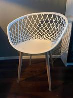 8 Witte Eetkamerstoelen, Ophalen, Kunststof, Gebruikt, Wit