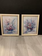 Twee Bloemen Schilderijtjes, Antiek en Kunst, Kunst | Schilderijen | Klassiek, Ophalen of Verzenden