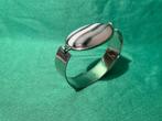 Zilveren 925/000 cuff armband met onyx-agaat  vintage studio, Verzenden, Zo goed als nieuw, Zwart, Zilver