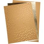Faux Leather Paper natural goud 3 vel in verschillende maten, Materiaal, ., Nieuw, Ophalen of Verzenden