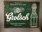 Grolsch GROOT bord 40 bij 30  metaal, Ophalen of Verzenden, Zo goed als nieuw, Overige, Overige merken