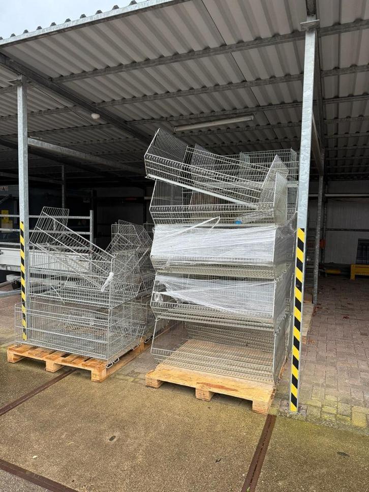 Draadmand winkelkorf magazijnmand stapelbaar gegalvaniseerd, Zakelijke goederen, Kantoor en Winkelinrichting | Magazijn, Stelling en Opslag