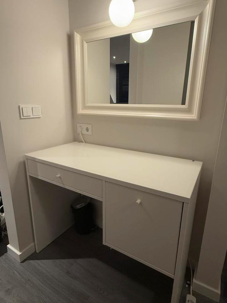 IKEA- SYVDE kaptafel / dressing table – wit, Huis en Inrichting, Tafels | Kaptafels, Zo goed als nieuw, Minder dan 100 cm, 100 tot 150 cm