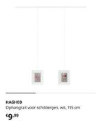 Ikea haghed ophangrail voor schilderijen wit 115 cm, Huis en Inrichting, Minder dan 50 cm, Ophalen of Verzenden, Zo goed als nieuw