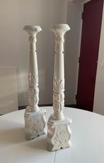 2 Grote Witte Kandelaars - 60cm Eyecatchers, Ophalen, Gebruikt, 50 tot 75 cm, Wit
