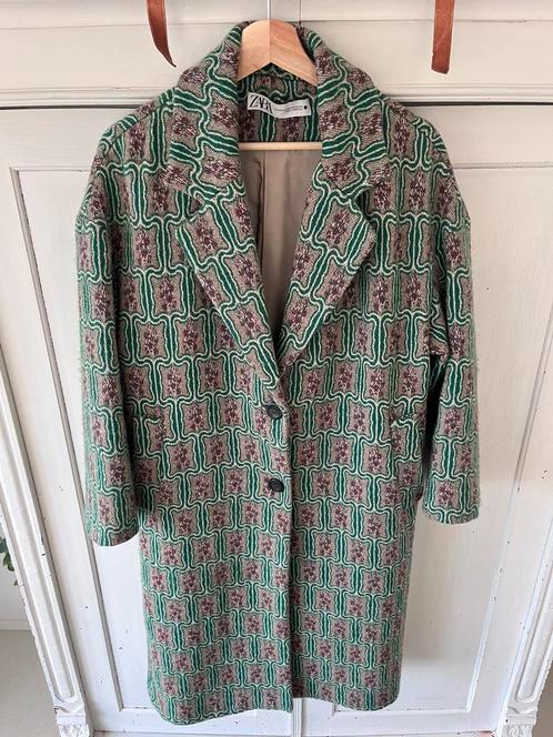 Limited edition Zara wollen jas - maat XS/S, Kleding | Dames, Jassen | Winter, Zo goed als nieuw, Maat 36 (S), Groen, Ophalen of Verzenden