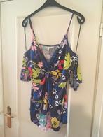 Aparte blauw geel groen gebloemde blouse Bodyflirt, 44 / 46, Maat 42/44 (L), Zo goed als nieuw, Bodyflirt, Verzenden