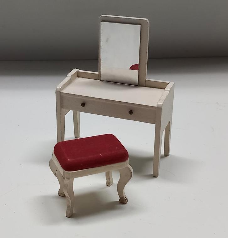 Lundby kaptafel met krukje, Kijk, Kies en Koop!, Verzamelen, Poppenhuizen en Toebehoren, Gebruikt, Gebruiksvoorwerp, Ophalen of Verzenden