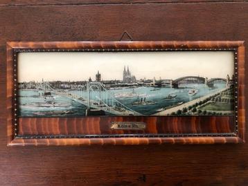Panorama afbeelding Köln am Rhein achter bolglas 30x13 1920 beschikbaar voor biedingen