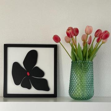 Schilderij met bloem van hout - Abstract - handmade beschikbaar voor biedingen