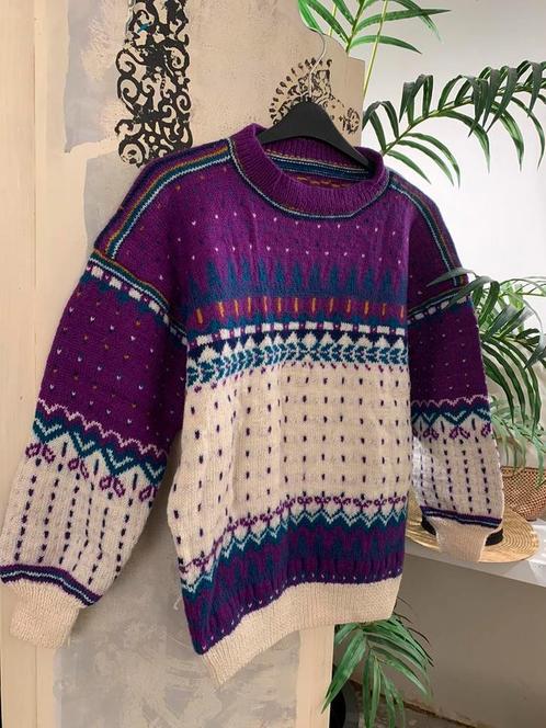 Mayura wollen trui M bohemian wool jumper, Kleding | Dames, Truien en Vesten, Zo goed als nieuw, Maat 38/40 (M), Paars, Ophalen of Verzenden