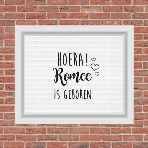 Geboortesticker Naam met open hartjes, Kinderen en Baby's, Kraamcadeaus en Geboorteborden, Nieuw, Ophalen of Verzenden