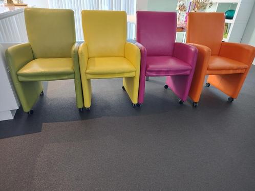 Eetkamer stoelen, Huis en Inrichting, Stoelen, Gebruikt, Vier, Leer, Overige kleuren, Ophalen
