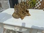 antieke messing brieven houder /servettenhouder met schelp, Antiek en Kunst, Ophalen of Verzenden