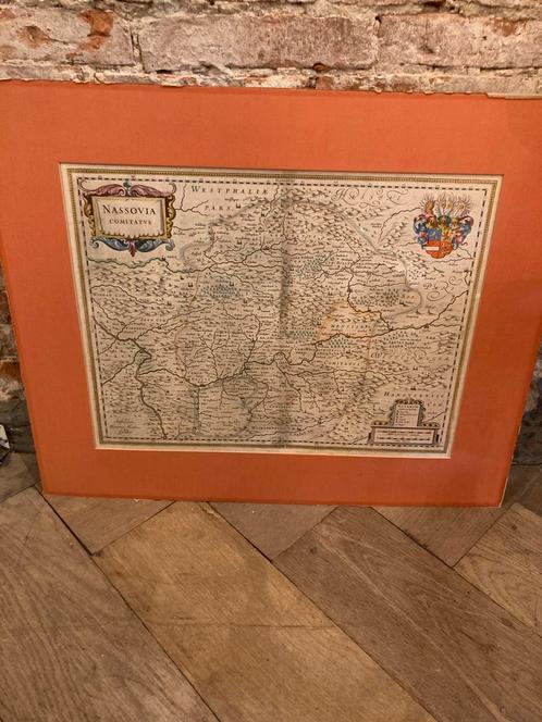 Antieke kaart NASSOVIA COMITATVS Nassau, Boeken, Atlassen en Landkaarten, Gelezen, Landkaart, Nederland, Voor 1800, Ophalen of Verzenden